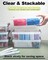 6 Pack Extra Large Pencil Box with Removable Divider, Thickened Pencil Case Bulk, Clear Crayon Marker Organizer Stackable Plastic Small Storage Containers for Pen Craft School Supplies (Multi)